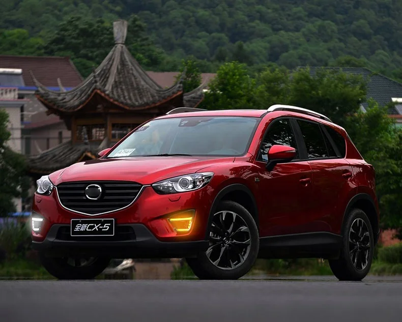 Светодиодные дневные ходовые огни для Mazda CX-5 CX5 2013 2014 2015 2016, автомобильные аксессуары, водонепроницаемые ABS 12 В DRL Противотуманные фары