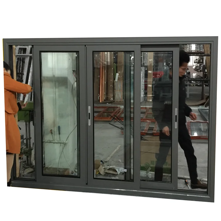 5mm double glass 1.4mm profile thickness aluminium windows for ghana