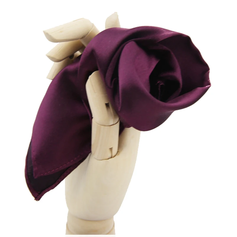 100% Satin Silk Satin Pocket Square Cheap Pure in STOCK Habotai Howell Silk Men Woven Adults Hand Printed Cotton Square 20*20cm