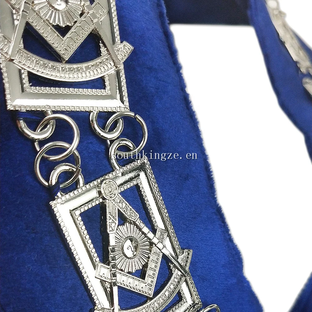 
Blue Collar Silver Necklace Pasted master Regalia Past Lodge Chain Collar with Jewelry 