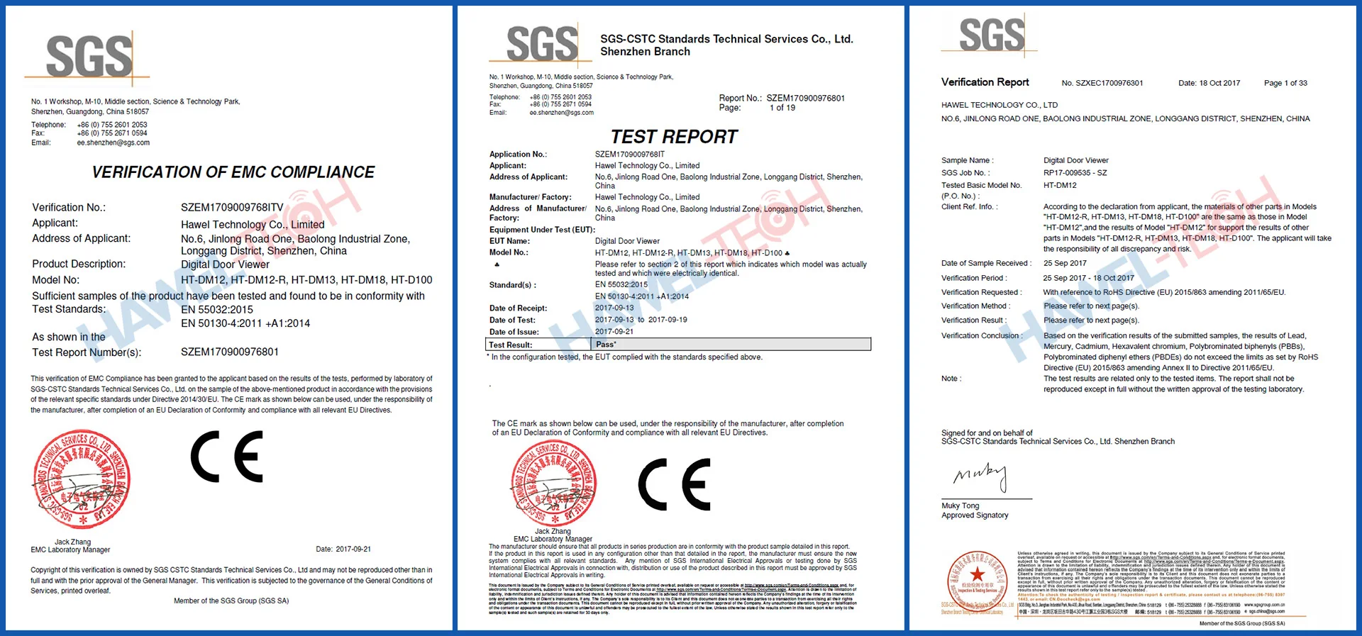 Private model digital door viewer camera with SGS certificate