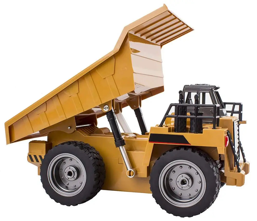 6 Channel Electric RC Remote Control Full Functional Dump Truck Toy for Kids with Lights and Metal Die-Cast Front