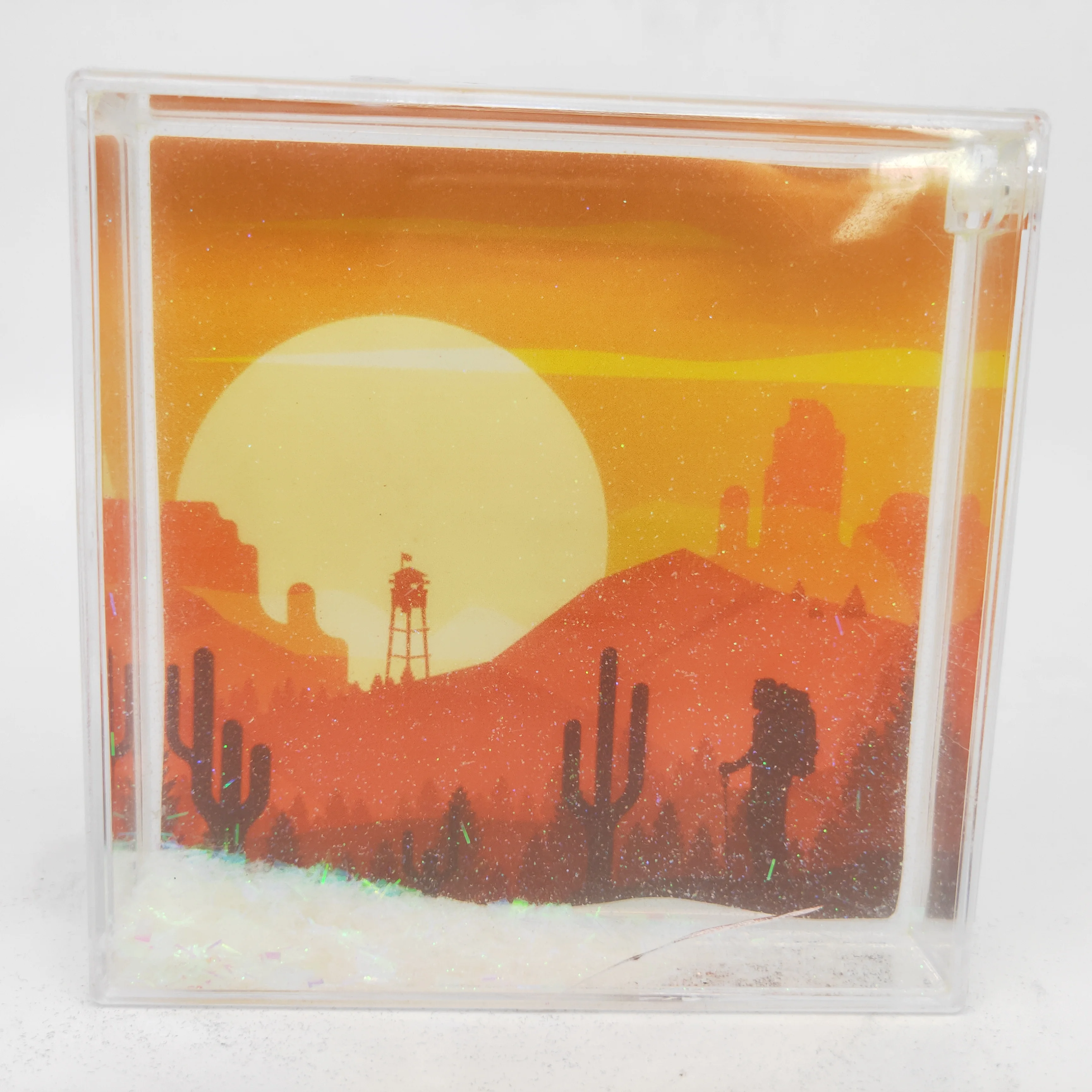 Christmas picture clear 4x4 water snow globe photo frame