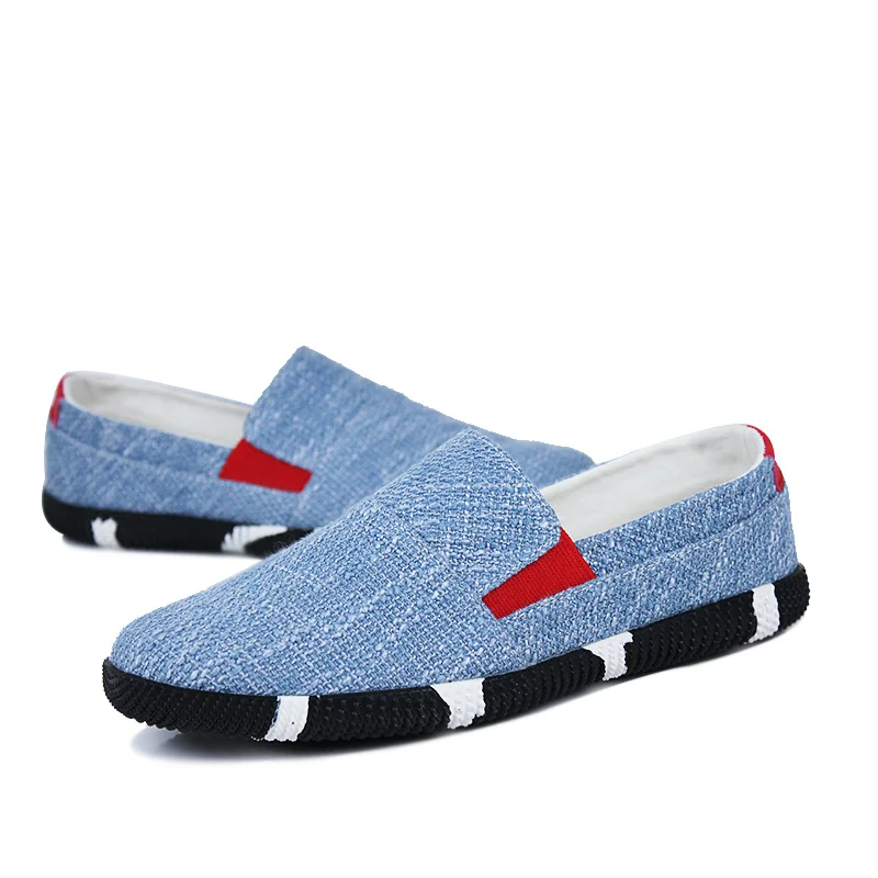 Мужские парусиновые туфли-лодочки из льна для весны и лета