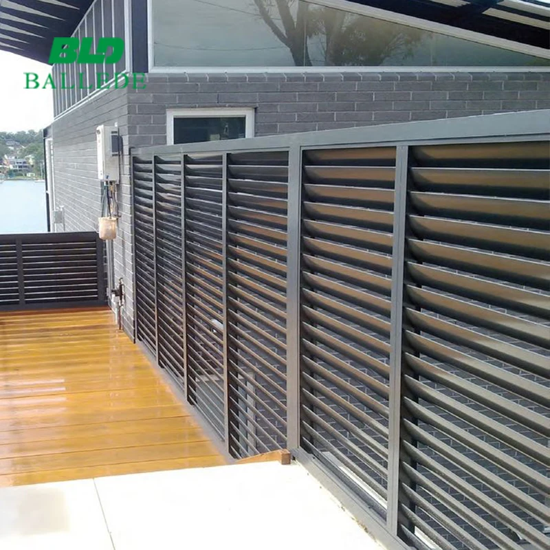 Aluminum Airfoil Louver Fence Privacy Screen Panels, Slat Fence