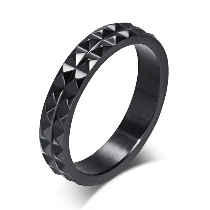 
Wholesale unique design black gear stainless steel ring designed for men 