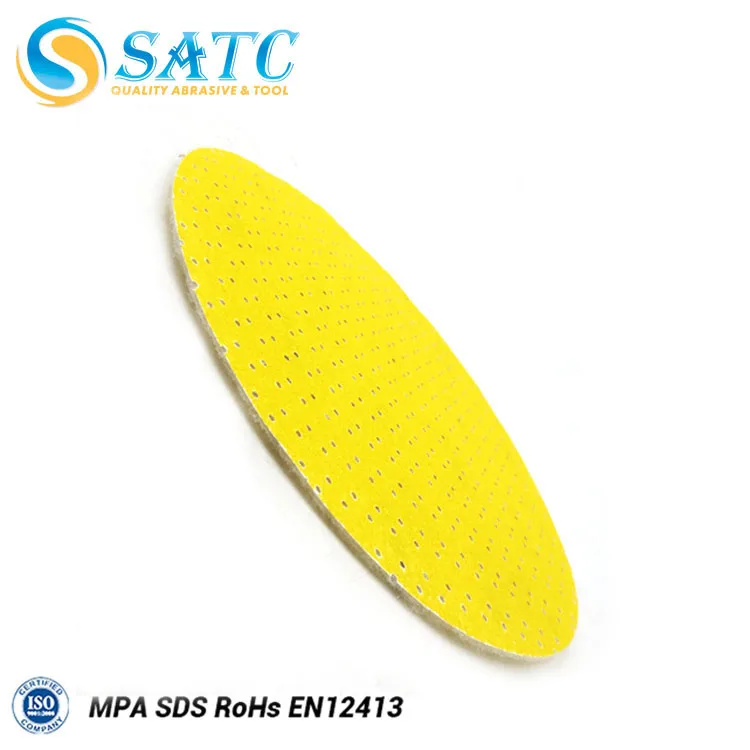 Drywall Sanding Abrasive Sandpaper for Giraffe Ceiling Sander SATC 225 Mm Yellow Abrasive Disc Hook and Loop White Alumina