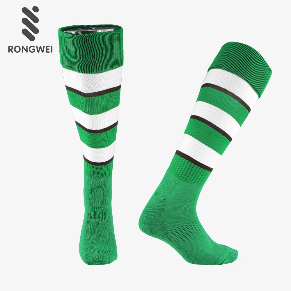 China custom sock manufacturer knee high Nylon striped football socks