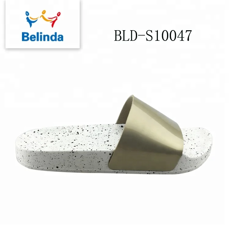 Woman Footwear PVC Printed Latest Design Custom Slider Slipper