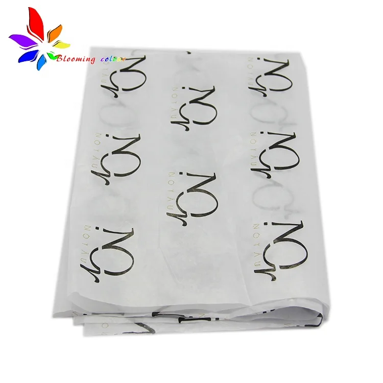 Оптовая продажа, высококачественная бумага для упаковки салфеток с принтом логотипа 17 г/м2, бумага с вощеным покрытием 23 г/м2