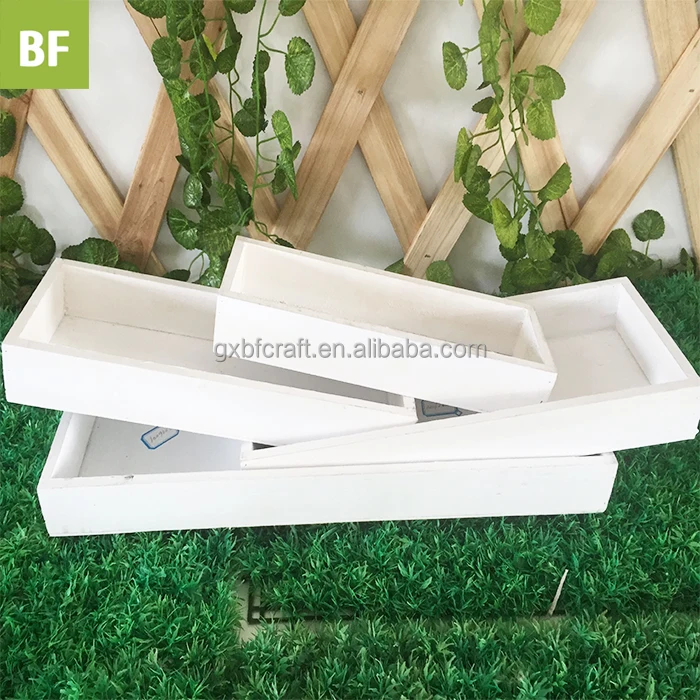 Hot sale Wood Garden Succulent Pots Rectangle Trough Box Flower Herb Planter Plant Groove Bed Wooden Flower Pot Garden Supplies