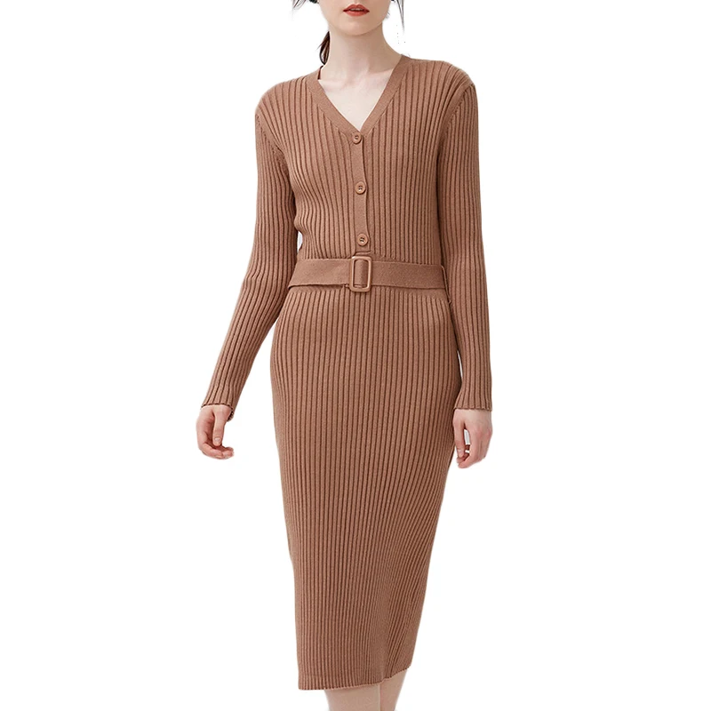 На заказ осень-зима на женская трикотажная туба с Боковым Разрезом оверсайз длинный рукав макси Туника Свитер повседневные платья для женщин