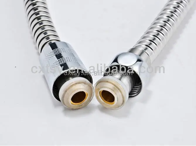
double lock stainless steel flexible extension shower hose 