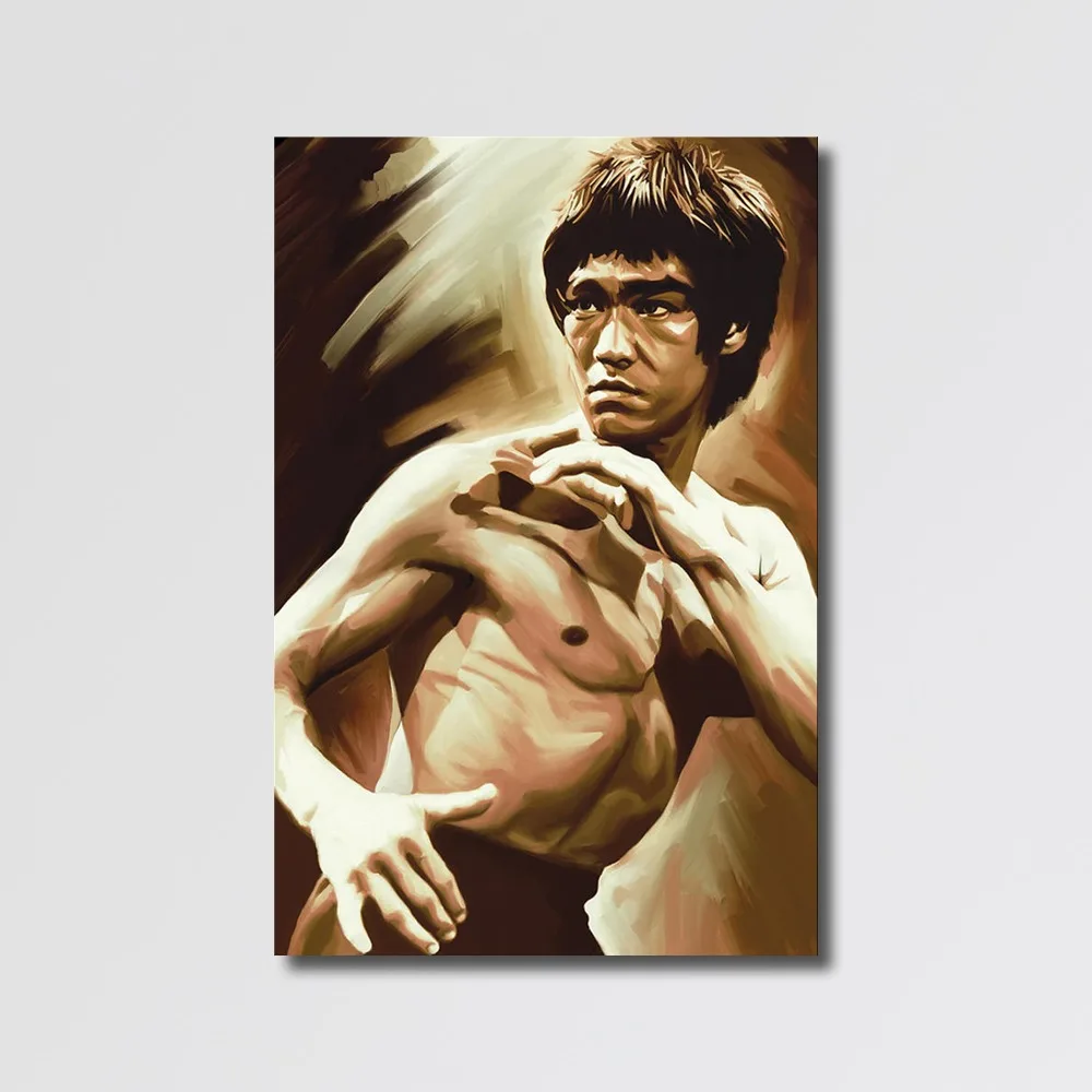 Famous POP Canvas Art Modern Bruce Lee Pictures Paintings with Texture
