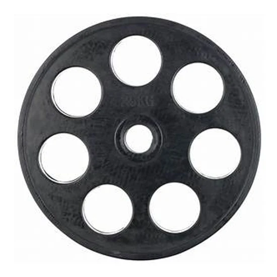 High quality rubber coated gym standard 7 hole weight plate