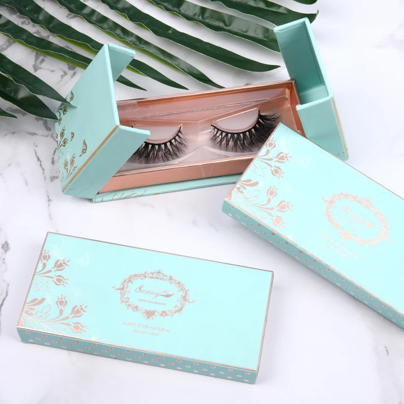 
Private label beauty purple lash box human mellow haireyelashes 3 lash packaging 