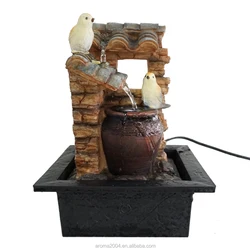 resin birds table top indoor water fountain waterfall feature