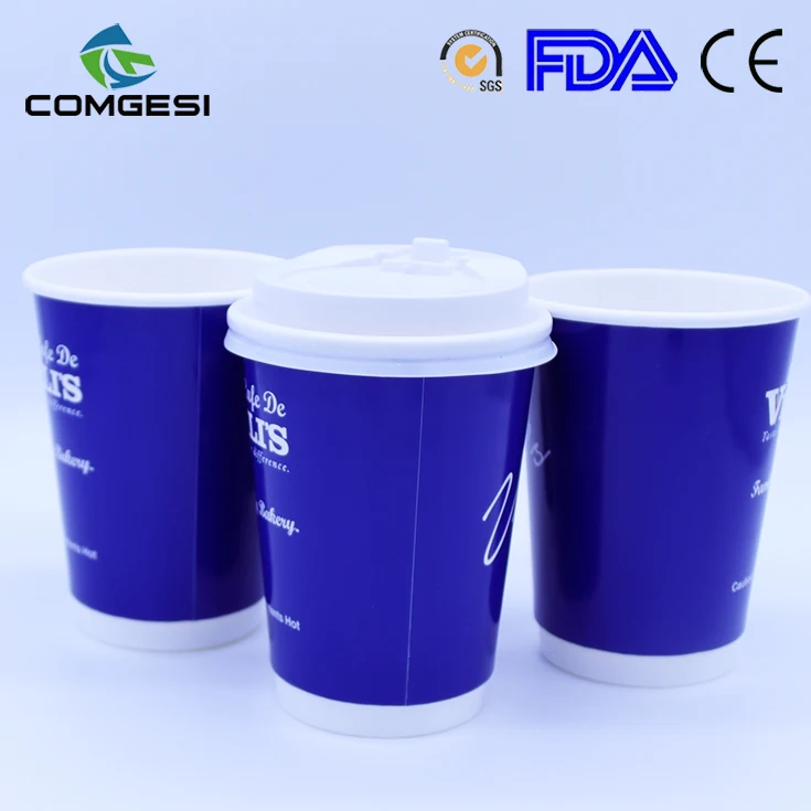 bio coffee insulated coffee Disposable custom logo kraft paper carton Hollow double layer takeaway paper coffee cup