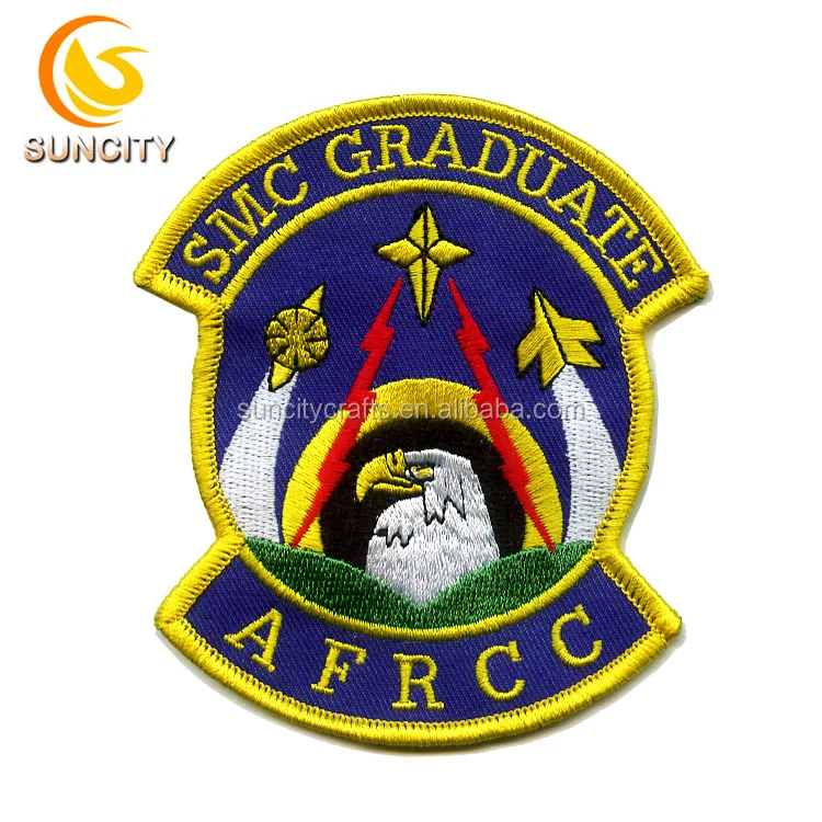 Hotsale Custom Logo Patch SMC GRADUATE AFRCC Design Embroidery Patch School Badge