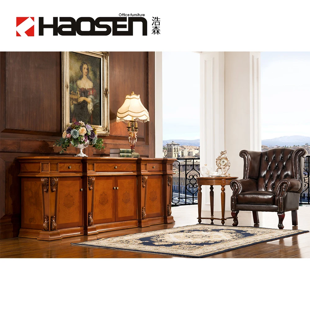 Деревянный роскошный шкаф Haosen Rafflo 0818L для документов с эффектом потертости для Ближнего Востока
