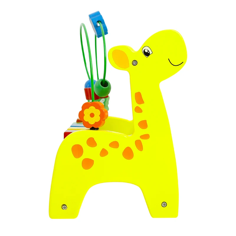 Детские игрушки новый стиль Обучающие деревянные олень Абакус с круглыми бусинами