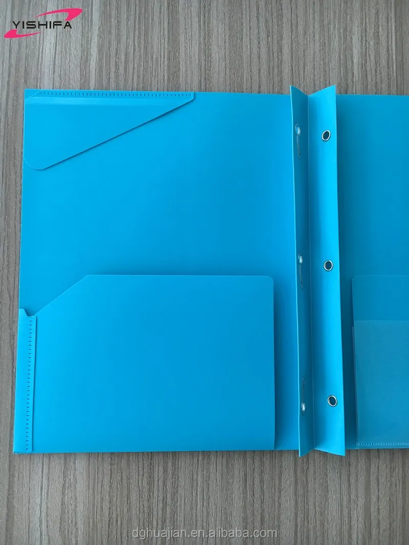 OEM factory custom printed A4 size 3 prongs pocket clear pp plastic decorate folders