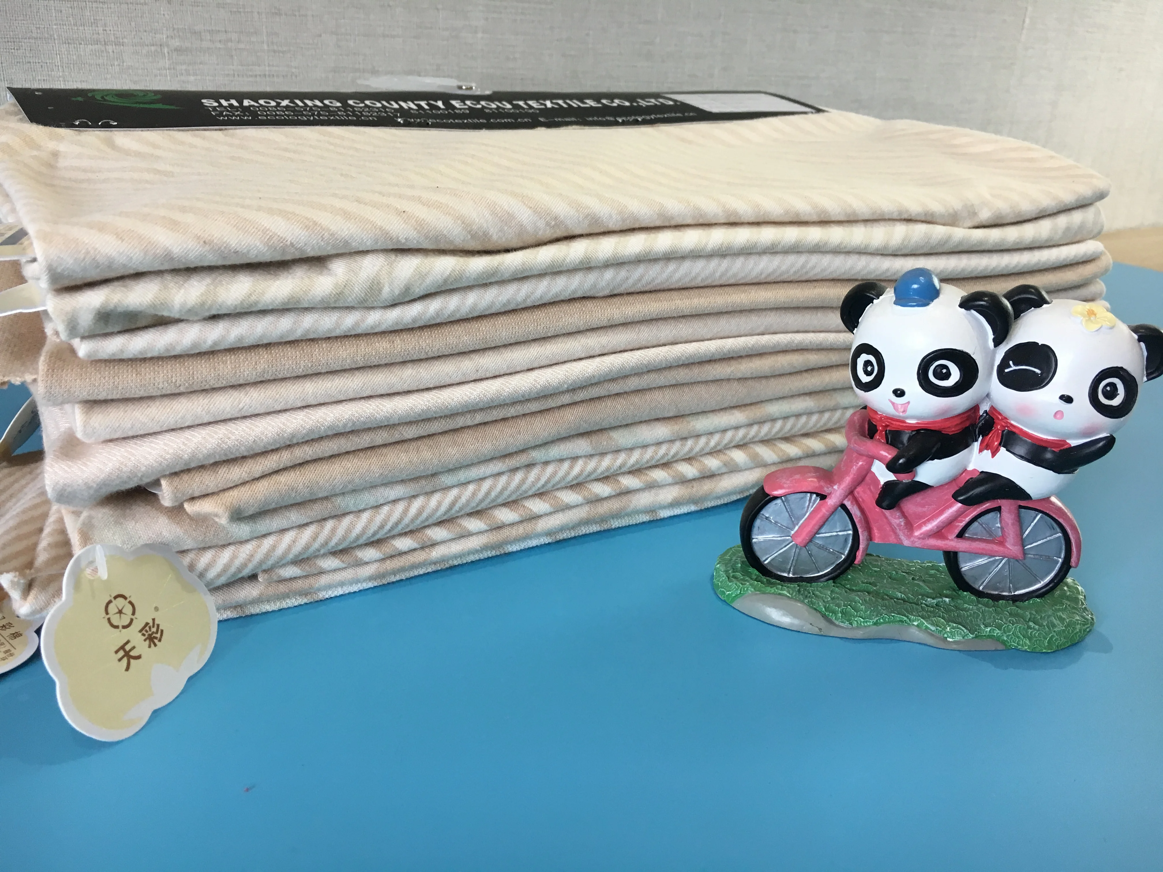 46% natrual cotton 46% organic cotton 8%spandex yarn dyed stripe rib fabric support OEM service