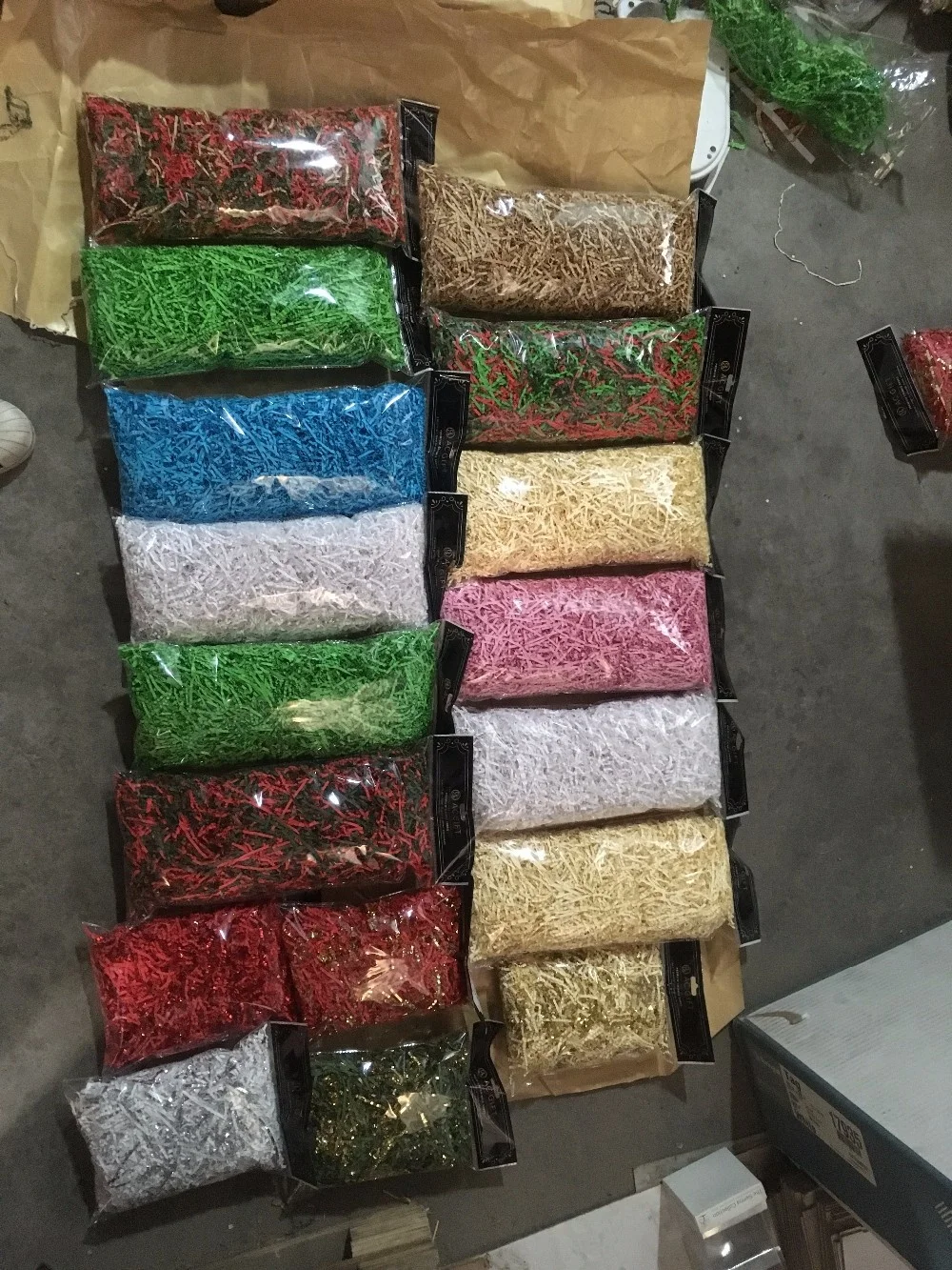 Rose color shredded paper as filler