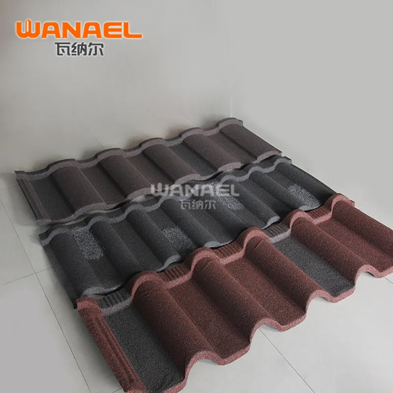 
Foshan Factory Coffee Spots Building Material Stone Coated Metal Roofing Sheet Shingle Type Steel Roof 