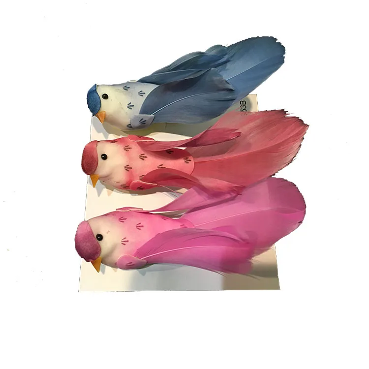 Feather handmade birds home decoration for Custom