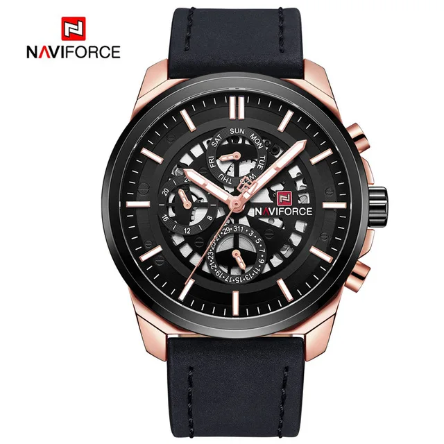relogio NAVIFORCE Watch 9129 Luxury Gold Wrist Waterproof  Watch