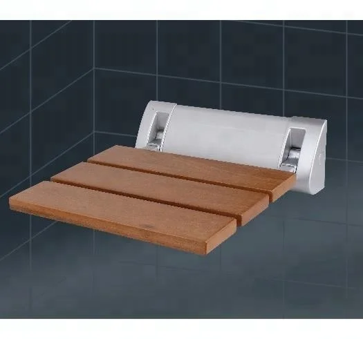 New bathroom anti-rust design natural solid wood shower seat