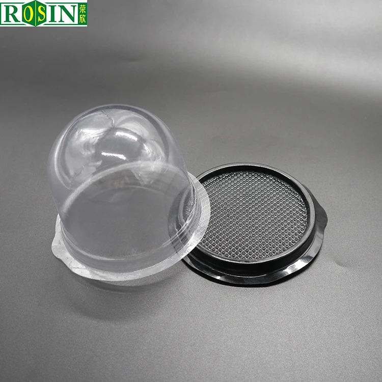 custom transparent plastic packaging cake tray round pet cake container with clear dome lid