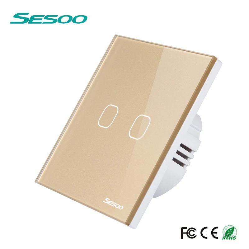 Sesoo Light Interruptor European Standard Wall Socket Smart Wifi Automated Glass Touch Backlight Wall Switch