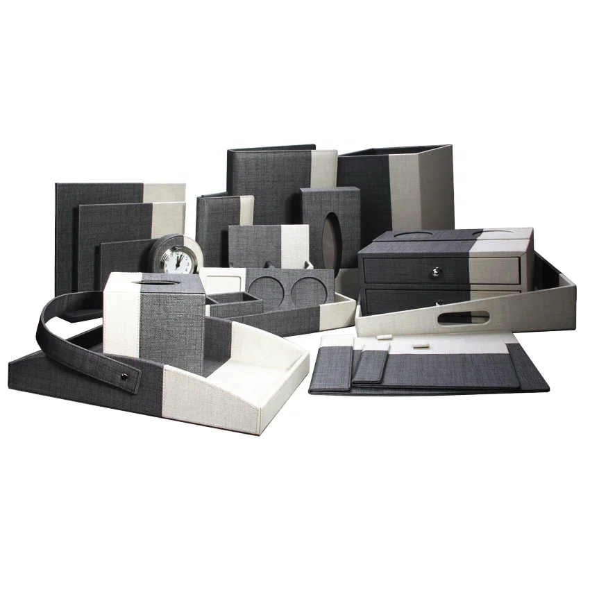 Factory Custom High Quality Office Hotel Fabric Table Pu Leather Desk Alarm Clock