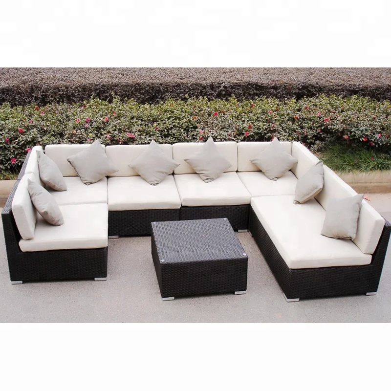 factory hot sale popular style low cost outdoor wicker rattan furniture garden rattan sofa patio sun lounge SCSF-126
