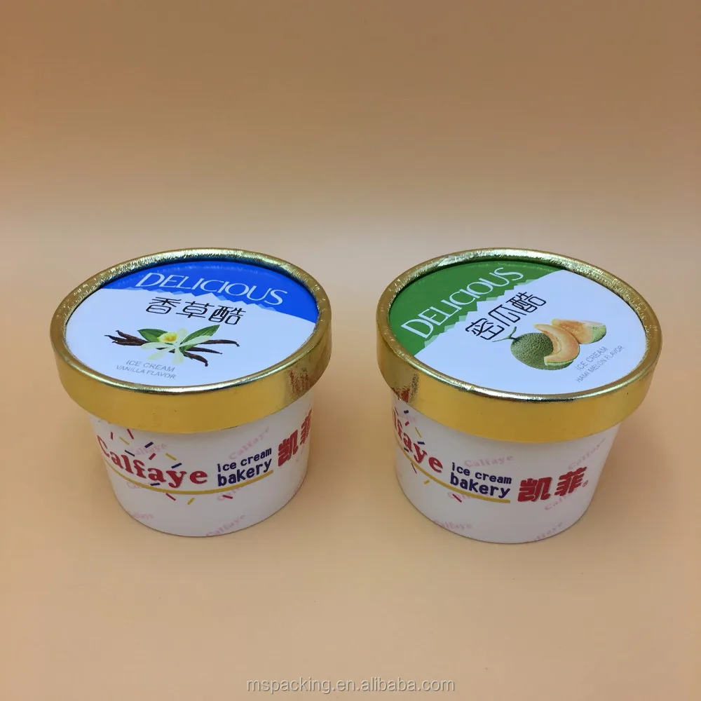 8oz Edible Paper Frozen Gelato Container Ice Cream Yogurt Cup