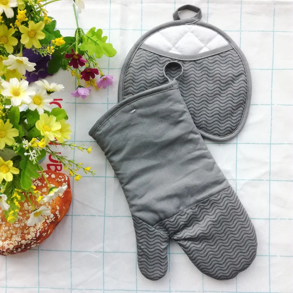 silicone oven mitt neoprene pot holder cotton magnetic pot mitt kitchen set
