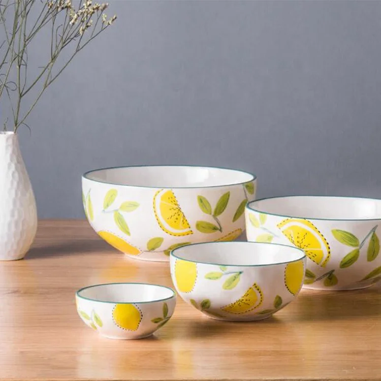 
roller pressing shape bone china salad bowl 