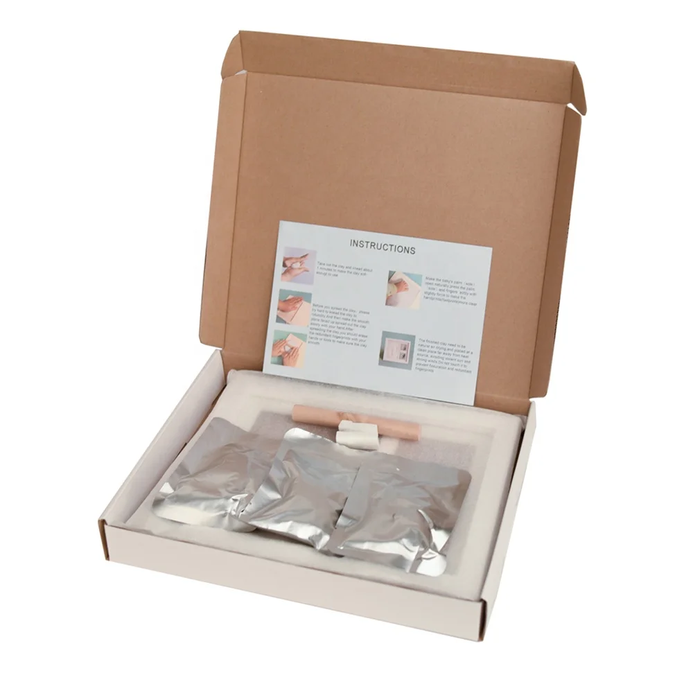 High quality wooden shadow box 3d handprint baby hospital bracelet frame kit