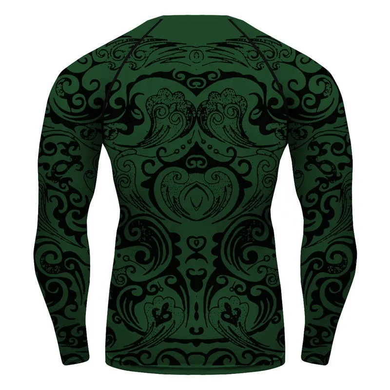 HP Hogwarts Slytherin Crests Printed Men Compression Baselayer Athletic Workout T Shirts Men Sports Running Gym Tee Tight Top
