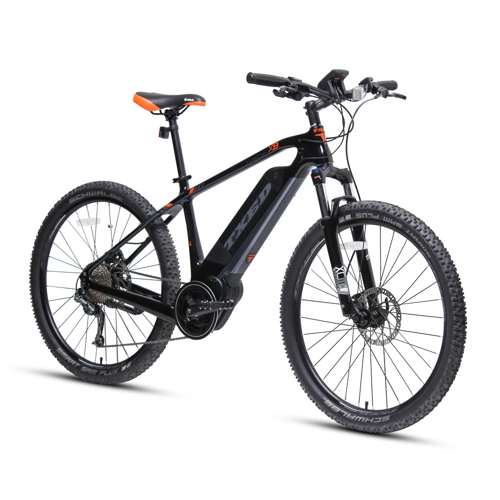 TXED Carbon Fiber Sport Bike Mountain Bike Full Suspension Center Motor Electric Bike