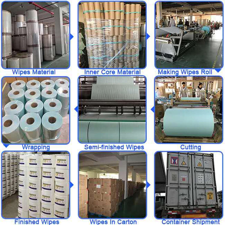 
Professional 500pcs/Roll Industrial Machine Oil Cleaning Dust Free Dry Wipes Roll Non Woven Wipes Roll 
