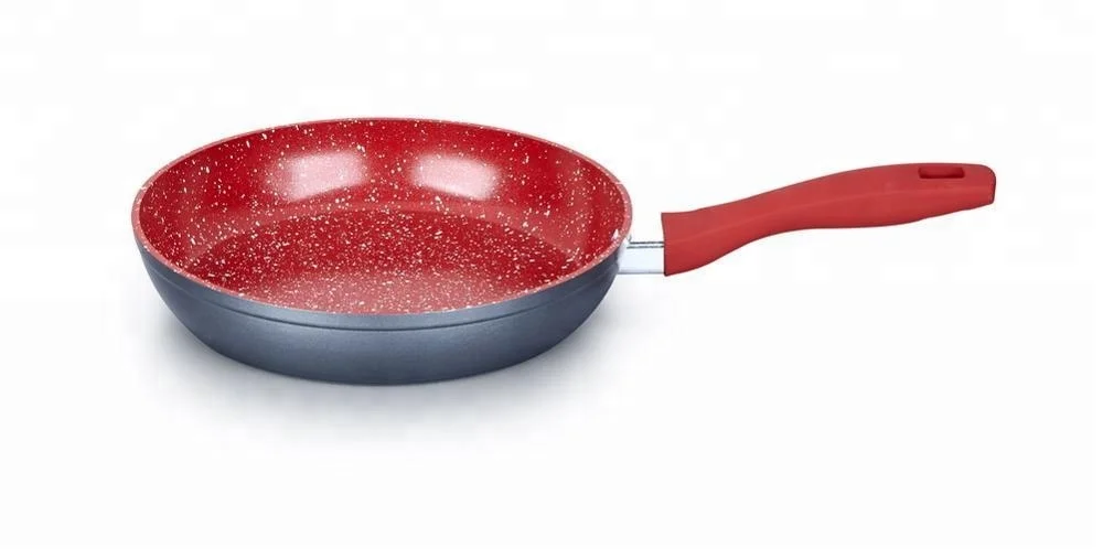 
Outside, Soft Touch Handle, Inductive Base Grey 7-pcs Forged Aluminum Nonstick Cookware Sets, Crimson Marble Longjia Cookware 