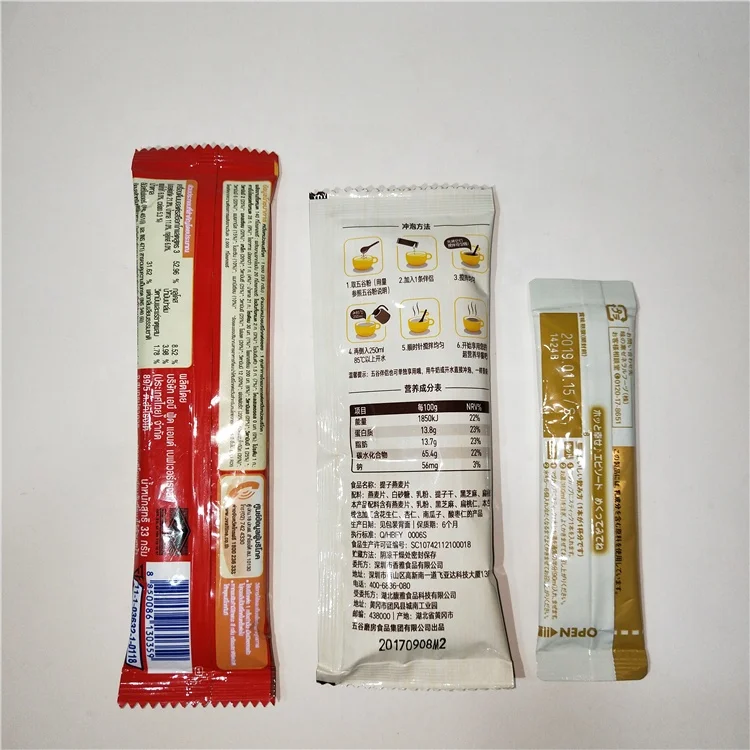 Aluminum Back Sealing Coffee Milk Tea Powder Packaging Bag Stick Pack Film