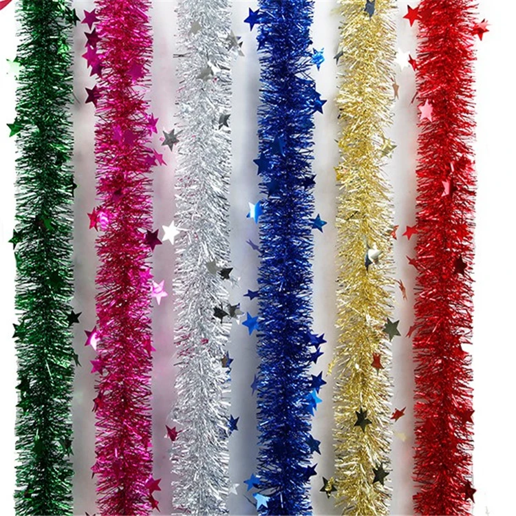 Metallic Twist Garland colorful room decor tinsel garland foil tinsel party accessories holiday accessory hanging decorative