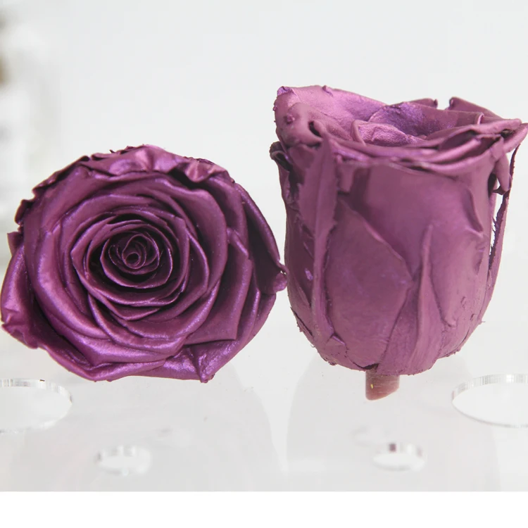 
Latest real natural Metal Metallic preserved rose heads Golden long lasting preserved roses for decorative metal roses 