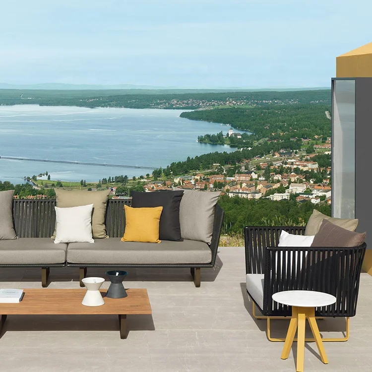 High Quality Leisure Lounge Furniture Waterproof Set Garden Modern Sectional Aluminum All Weather Outdoor Sofa