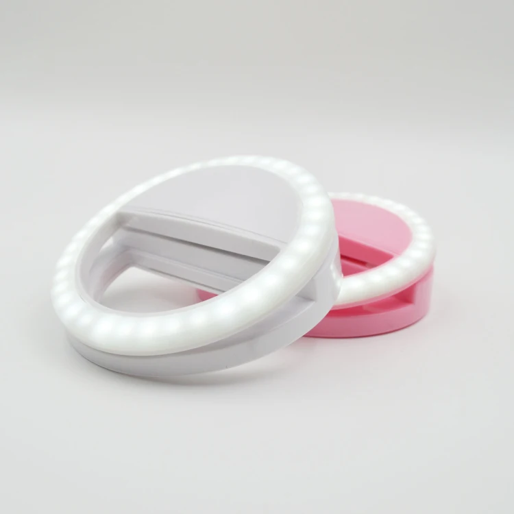 Клипса на светодиодном светильнике для красивых селфи на аккумуляторе кольцевой светильник для селфи