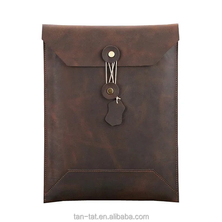 A4 Men File Easy Carry Real Leather Folder
